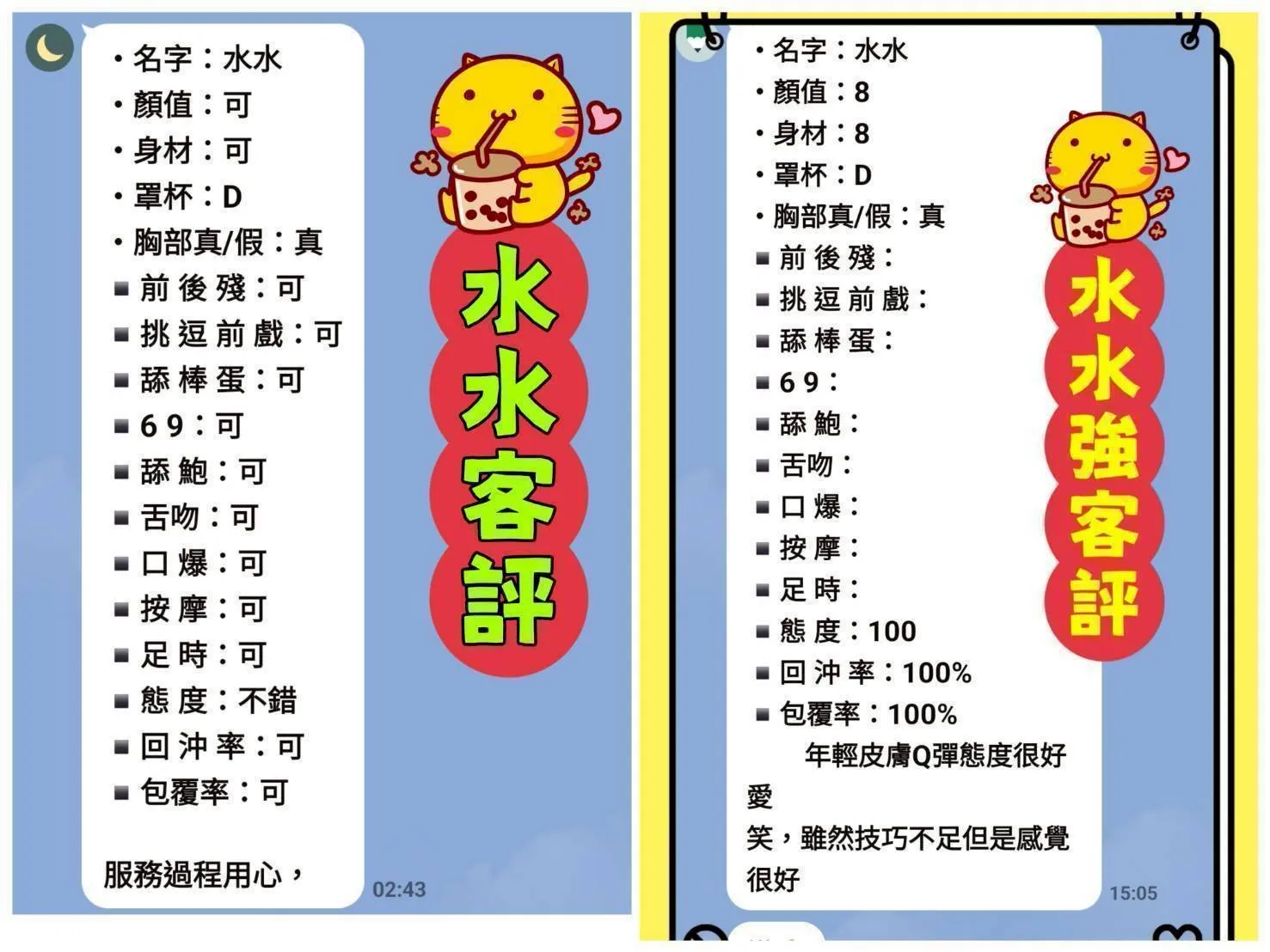 水水客人評價